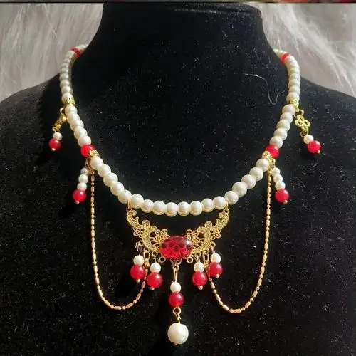 项链坦领汉服配饰珍珠璎珞唐风古风手工百搭项链