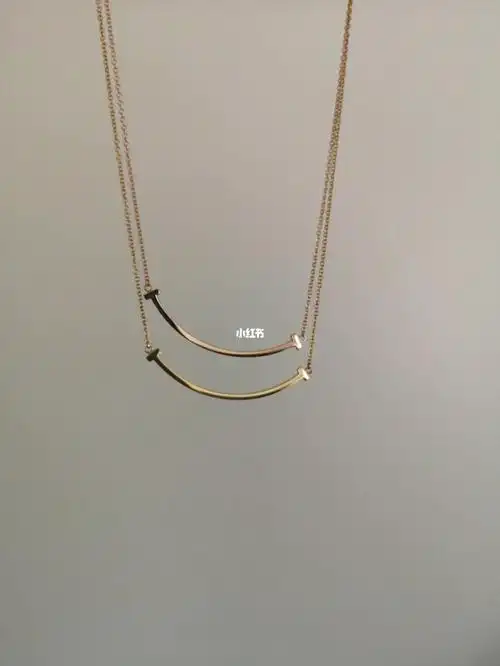 蒂芙尼笑脸项链 玫瑰金和黄金