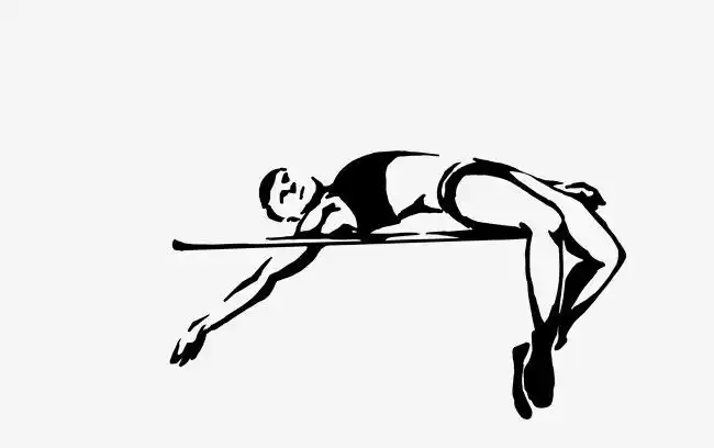 矢量卡通手绘线稿跳高