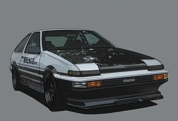 汽车手绘ae86头文字d