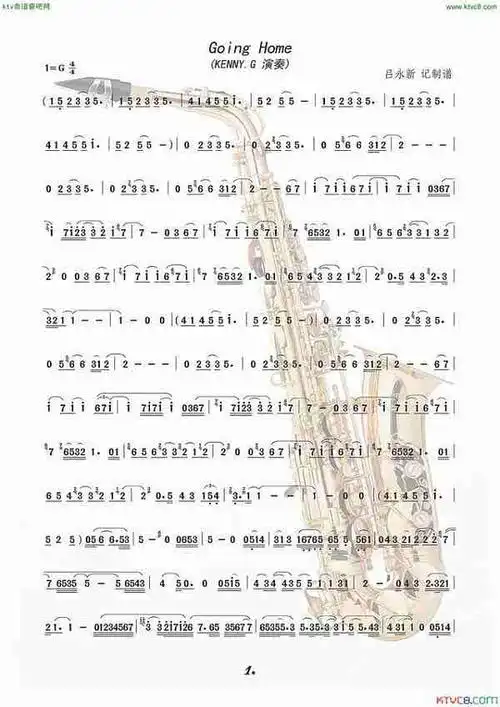 回家 萨克斯曲_歌谱简谱_哆来咪123曲谱网