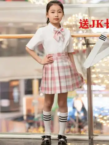 蓓绯(beefeit)儿童jk套装小学生裙子女童夏季10岁儿童校服学院风 荷塘