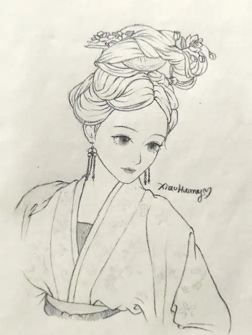 古风人物线稿含详细步骤