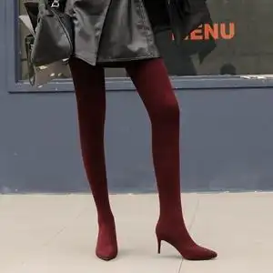 弹力袜连裤靴女