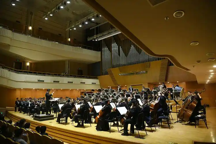 10月9日拍摄的音乐会现场. 新华社记者 金良快 摄