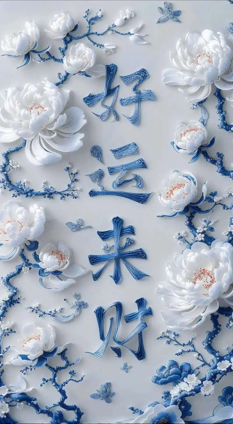 青花瓷图案 #中国风的水墨画 #壁纸分享 #手机屏 - 抖音