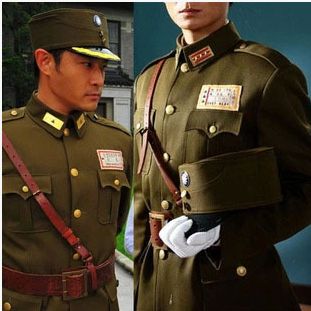 国民党军服话剧沙家浜表演服国民党军官军装男女款国军军官服批发