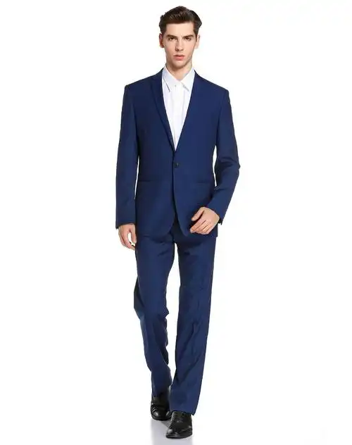 宝蓝色商务款干练绅士西服套装