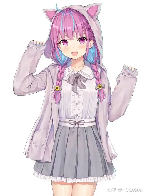 这个粉色头发挑染蓝色的动漫女生是谁? - 知乎