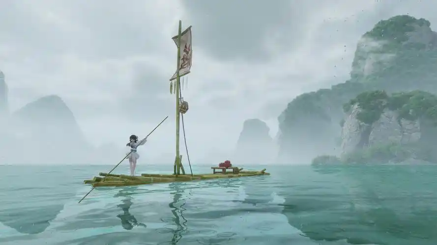 小小竹排江中游(小清新静态壁纸) - 静态壁纸下载 - 元气壁纸