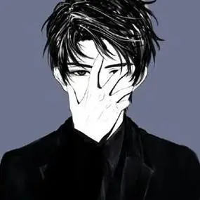 单手遮脸难掩帅气男生动漫头像图片