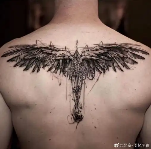 今日纹身图案分享堕天使#纹身分享##纹身设计##北京周忆刺青##北京