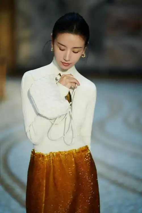 董洁盘发造型简约干练 侧颜优越精致迷人