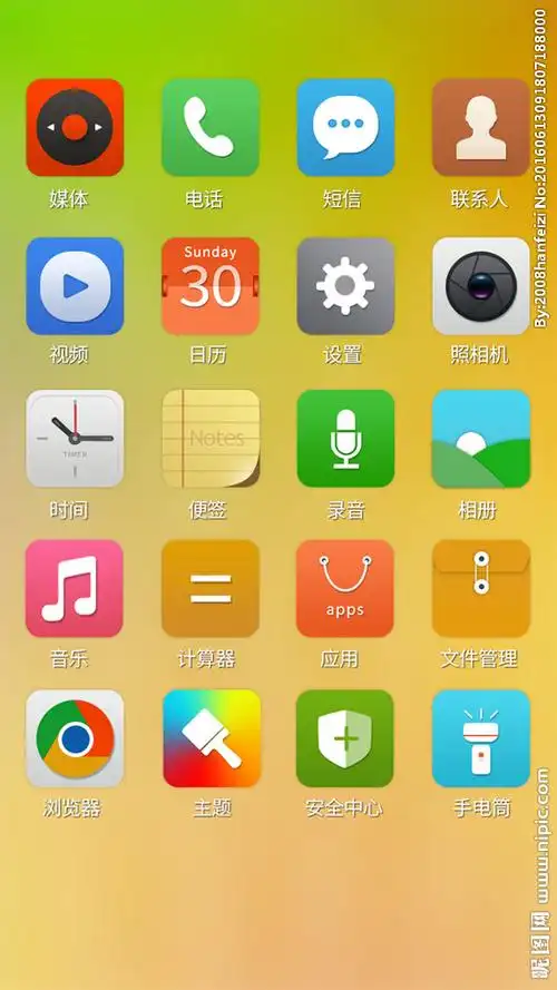 手机桌面图标设计图__手机界面_ 移动界面设计_设计图库_昵图网nipic.