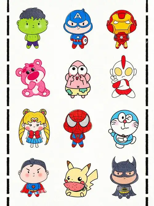 动画人物简笔画合集1|可爱手帐简笔画素材