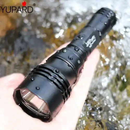 l2 led潜水手电筒强光潜水t6手电筒水下远射防水钓鱼-