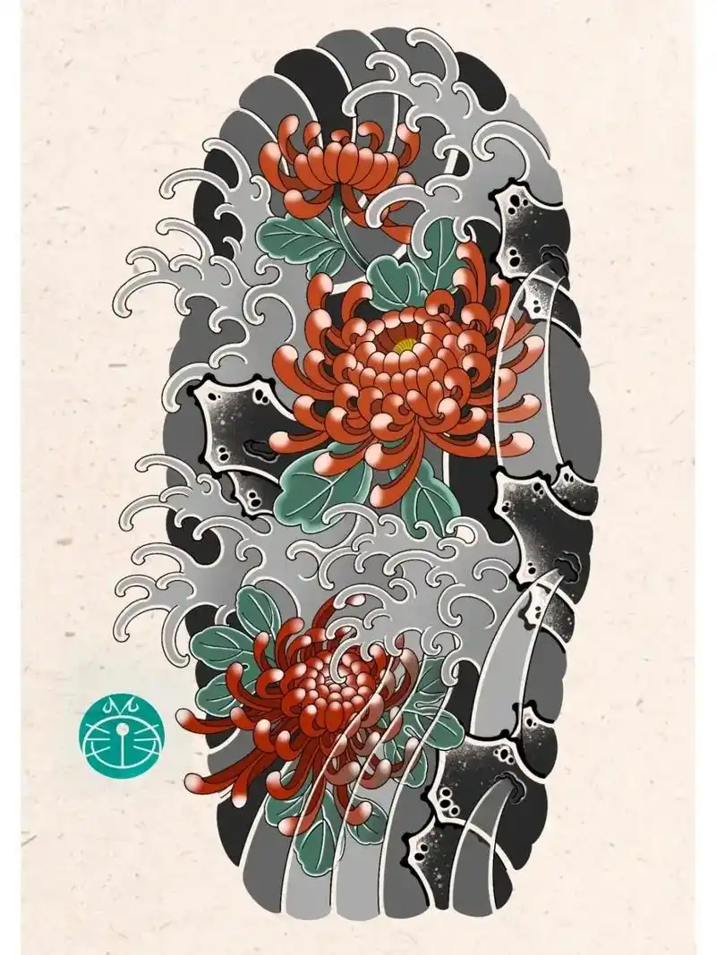 老传统花臂纹身手稿