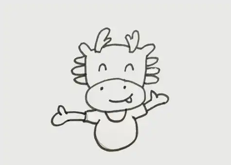 卡通小龙简笔画怎么画卡通龙简笔画彩色可爱绘画步骤