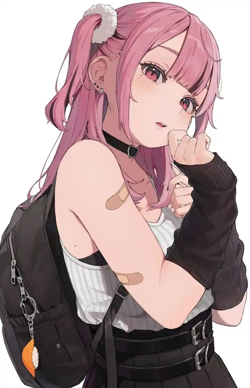 二次元# 粉色头发的少女