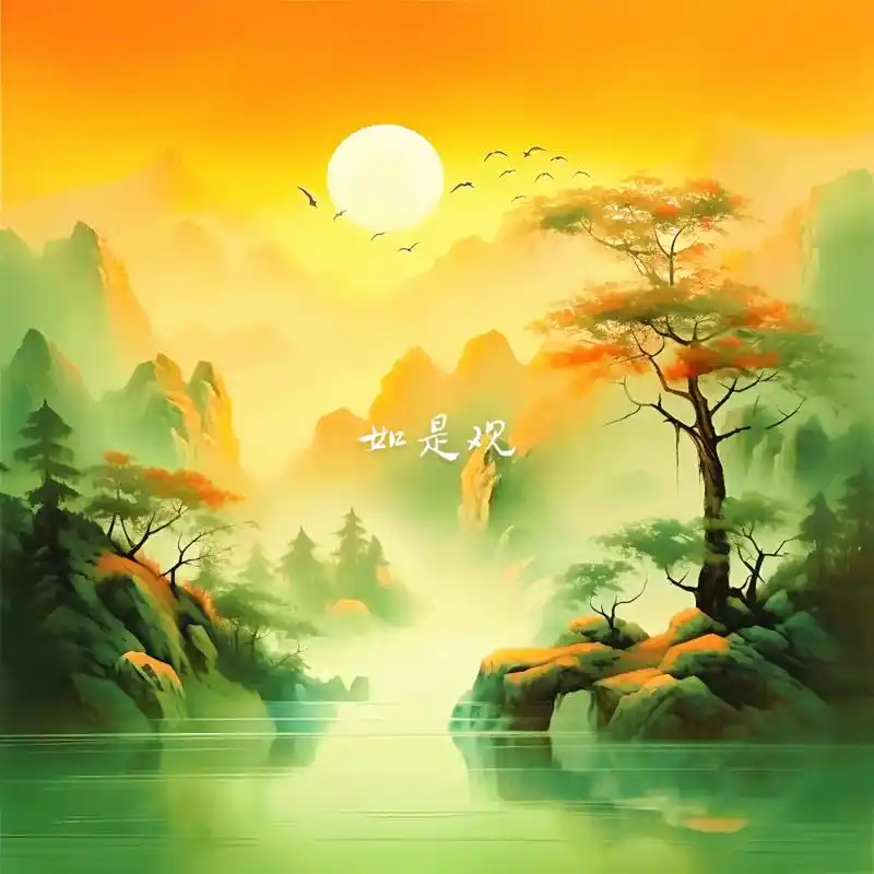 山水头像.日出江花红胜火,春来江水绿如蓝#欢迎取图 #感受国 - 抖音