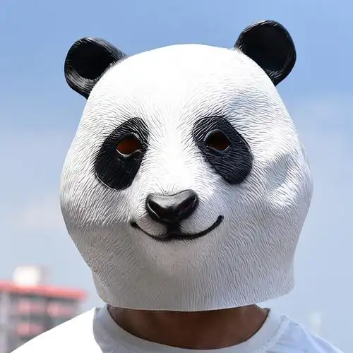 隔壁道具面具年会万圣节熊猫头套泰山