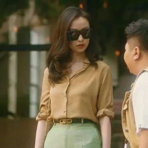 代购奢华流金岁月倪妮朱锁锁明星同款长袖衬衫上衣高腰阔腿裤套装