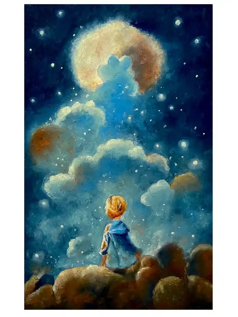 油画棒/小王子/手绘过程.详细的色号有直播回放哈,喜欢的可以 - 抖音