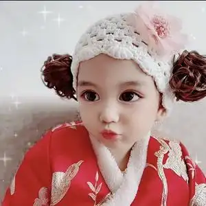 女宝宝假发帽图片