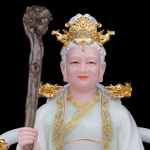 神像汉白玉泰山奶奶碧霞元君像体高高档家用泰山老奶奶装饰摆件
