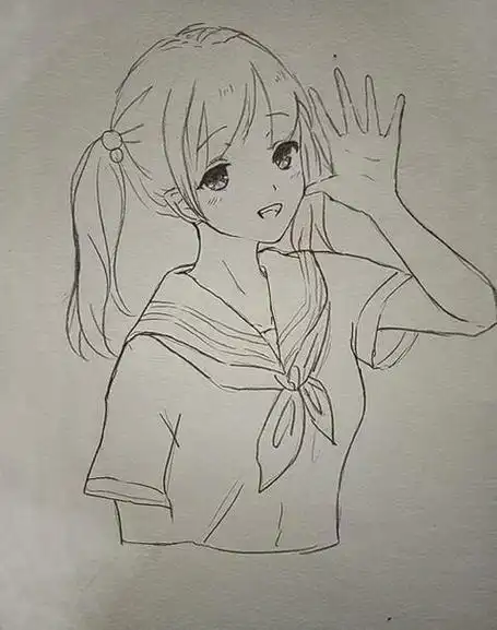 女生双马尾简笔画