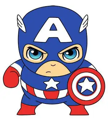 来画发福版q萌美国队长的手绘教程