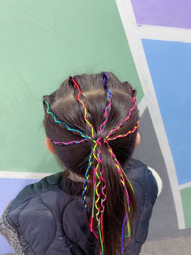 民族风脏辫发绳儿童脏脏辫渐变七彩色头绳时尚个性绑头发饰品
