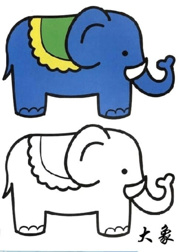 对照涂色,让小孩形象深刻地认识事物,开发儿童画画的兴趣.