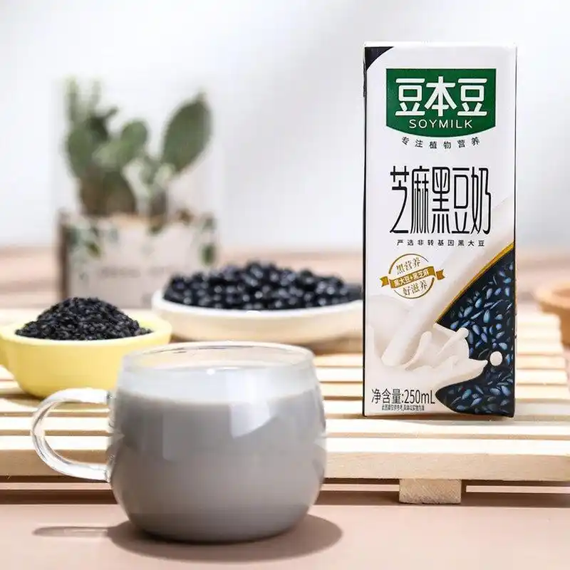 囤货必备】豆本豆芝麻黑豆奶 250ml*12盒/箱植物蛋白饮料学生营养早餐