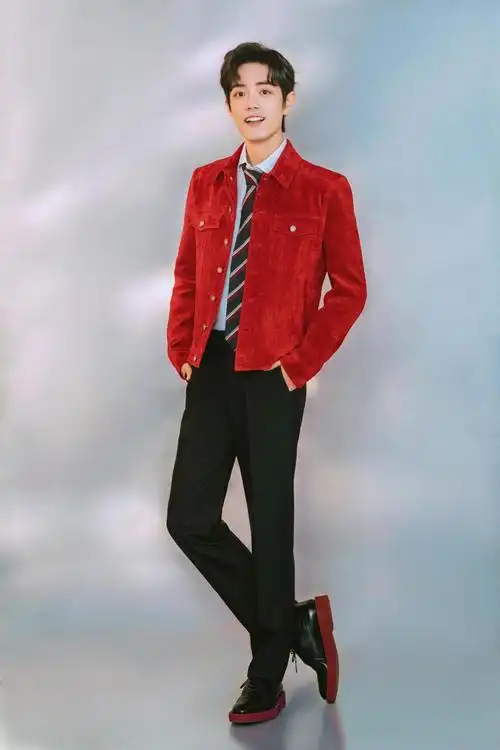 肖战红衣帅气大长腿写真 - tt98图片网