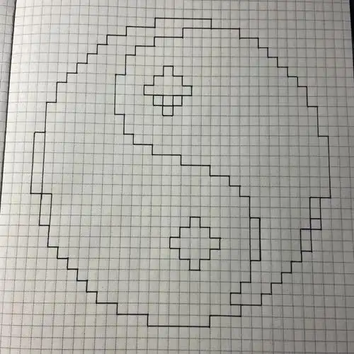 像素画临摹166366阴阳图