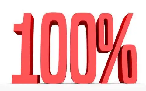 百分之百的折扣. 折扣100%.照片