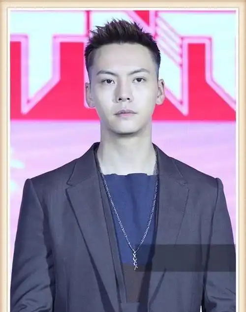 五官立体的陈伟霆,连这个有点土的飞机头都那么帅气,拼接的卫衣搭配一