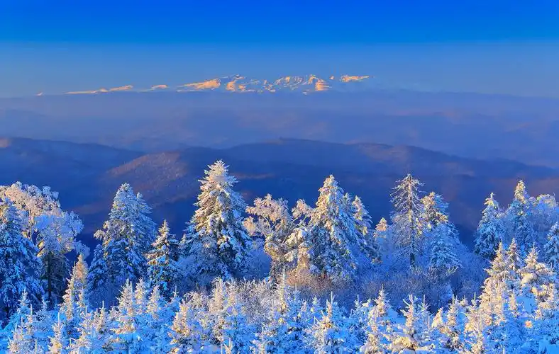 远眺雄伟长白山