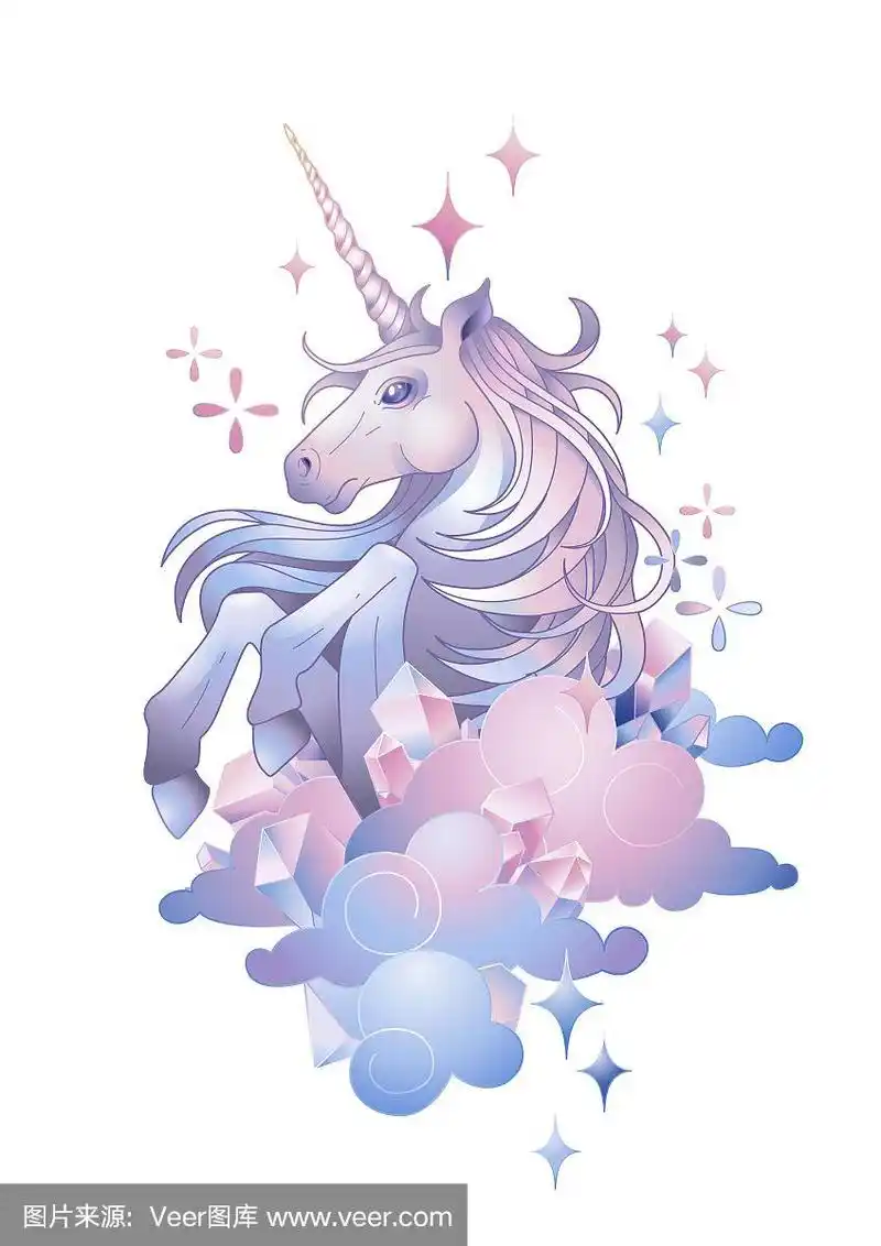 可爱的图形独角兽