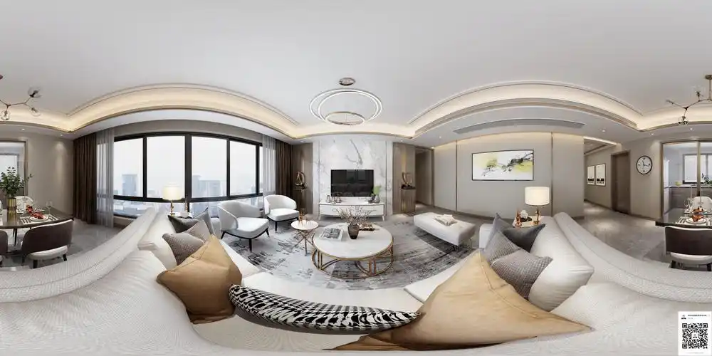 致诚效果图-请您鉴赏: 现代轻奢客餐厅 全景(2014版本)_家装模型_室内