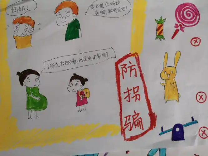 《防拐骗》一年3班 第二期手抄报