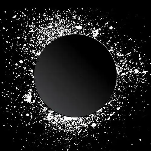 矢量黑色背景上的白色水墨喷溅图案