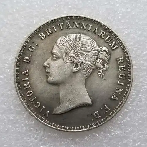 英国女王狮子银元硬币古玩收藏纪念币