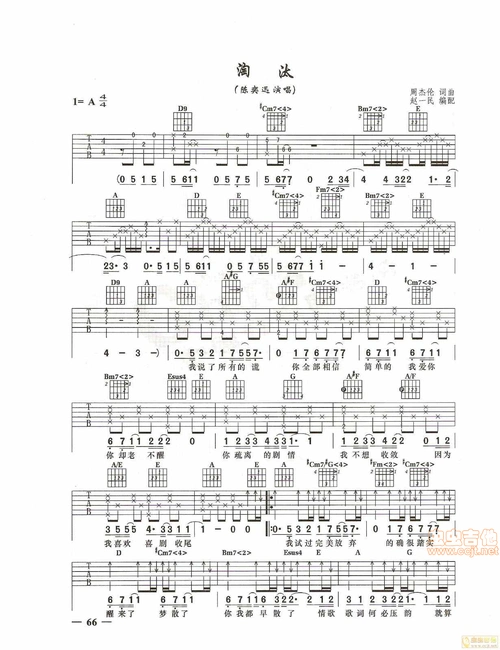 陈奕迅淘汰原版吉他谱