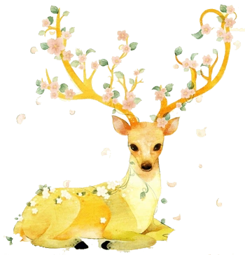 手绘梅花鹿