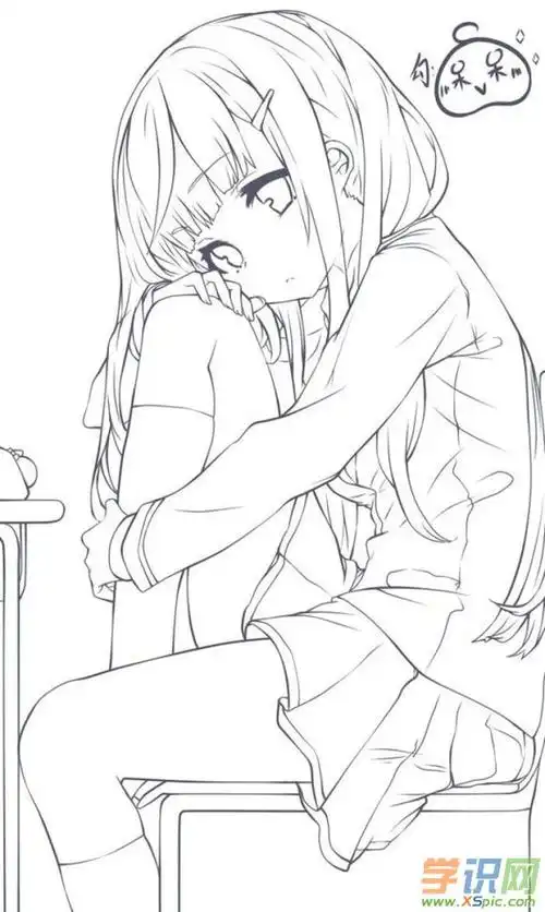 动漫女生铅笔画图片动漫女生铅笔画作品