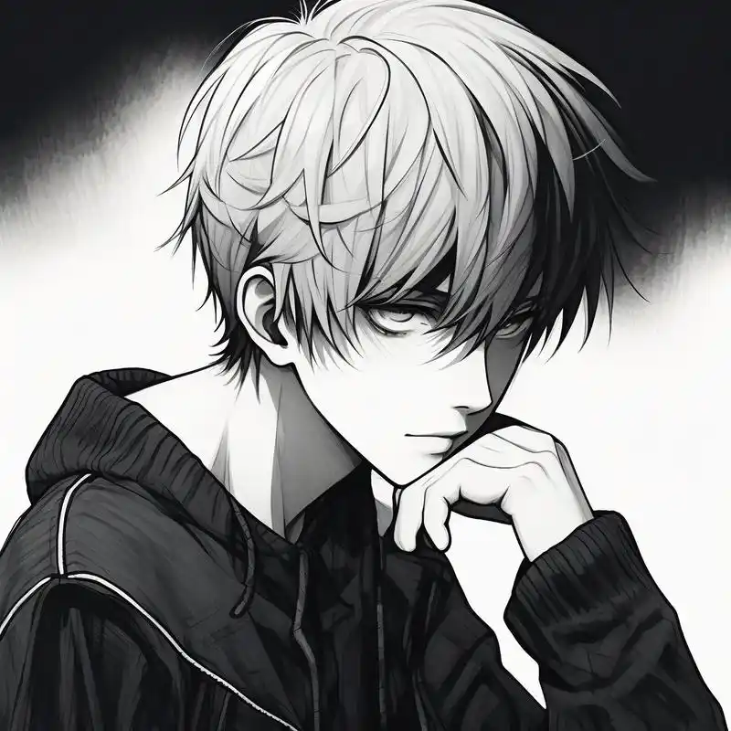 孤独伤感男生头像92黑白系列