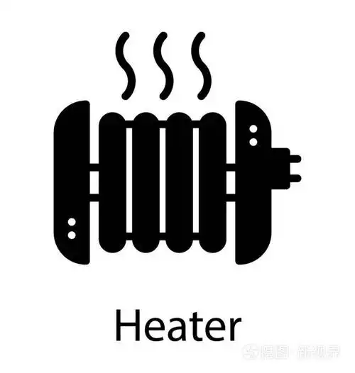 显示暖气散热器的图标向量