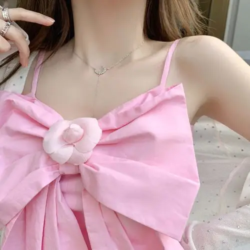 上衣蝴蝶结抹胸露肩 吊带背心女夏外穿性感韩版 凡舒 网红无袖 店